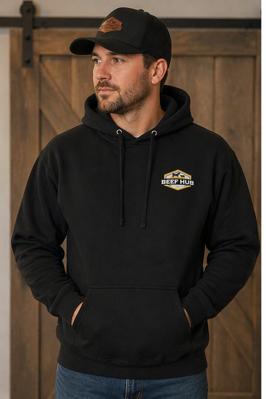 Beef Hub Black Heavyweight Logo Hoodie