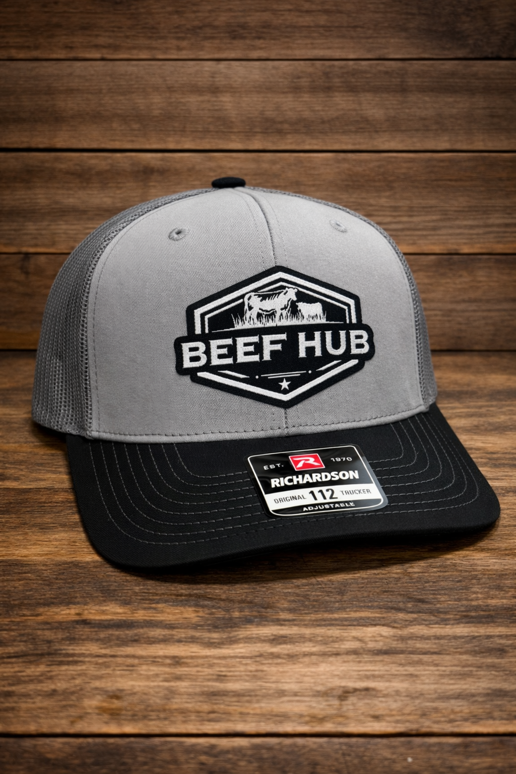 Beef Hub Gray & Black Richardson 112 Trucker Hat