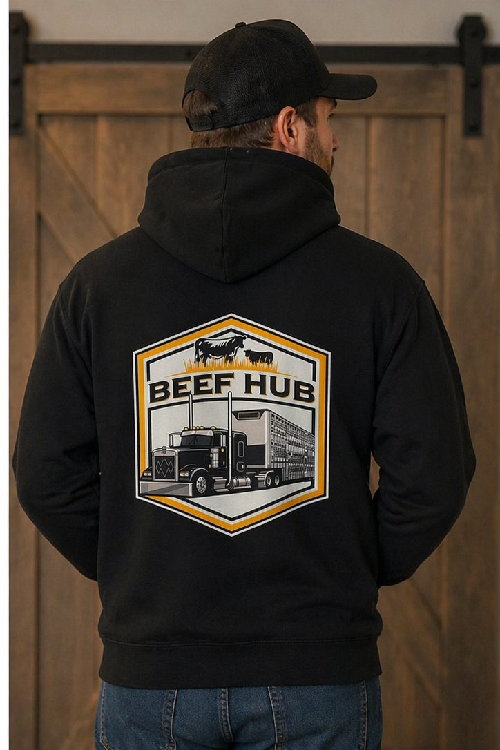 Beef Hub Black Heavyweight Logo Hoodie
