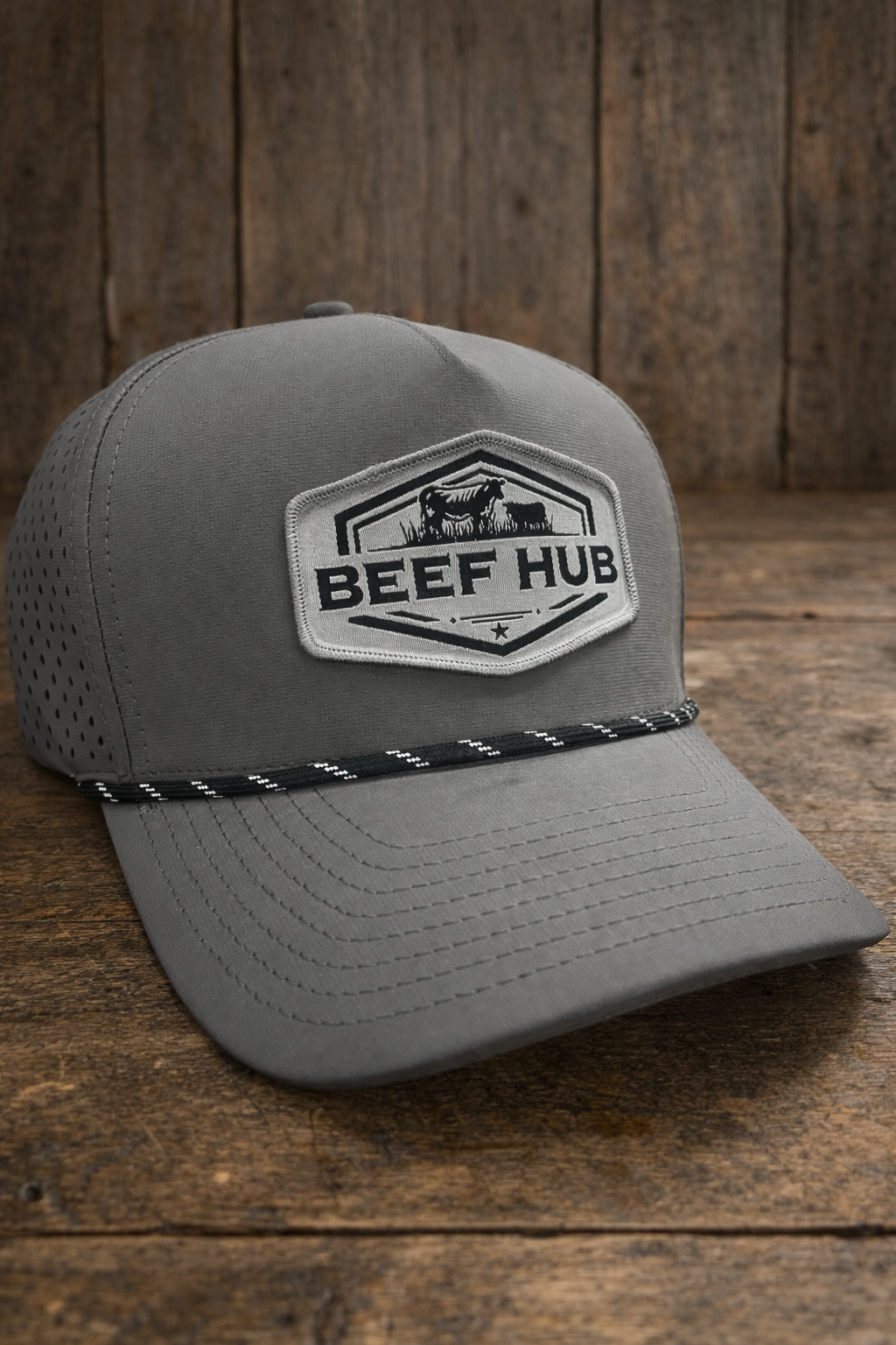 Beef Hub Gray Zapped 5-Panel Performance Rope Hat