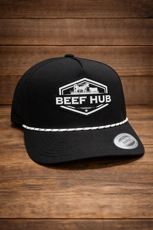 Beef Hub Black Yoopong 5 Panel Performance Rope Hat